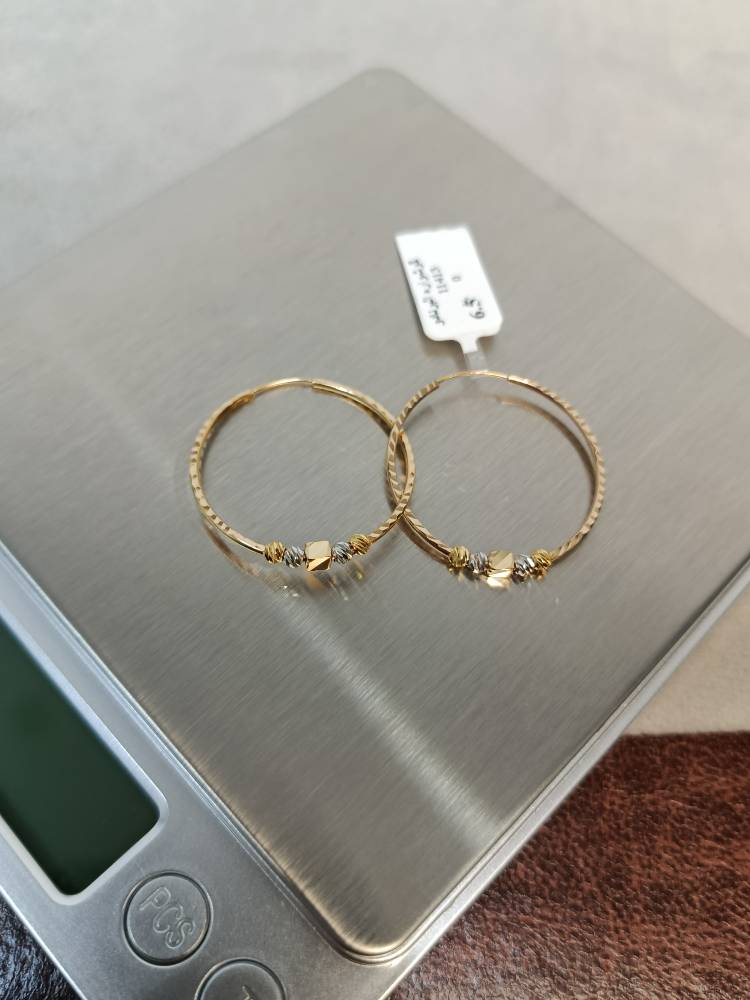 گوشواره حلقه ای 💎 نو براق تراش